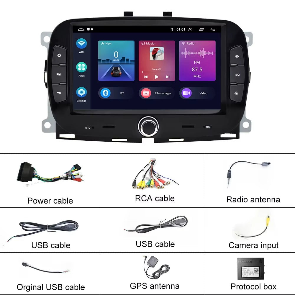 Autoradio Andriod per Fiat 500 2016-2019 2gbx64