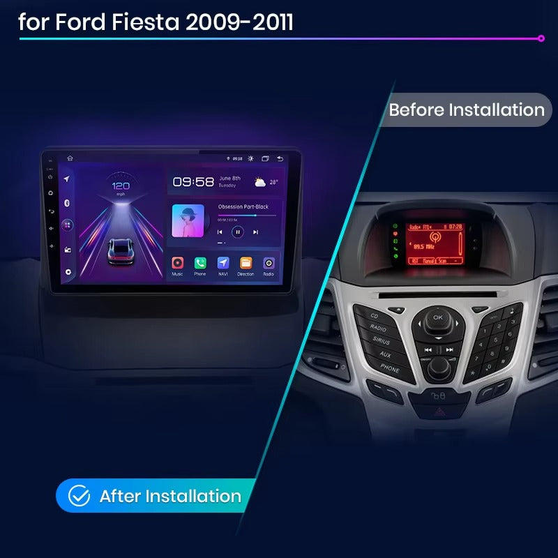 Ford Fiesta 2009+ modello A navigazione GPS Wireless Carplay