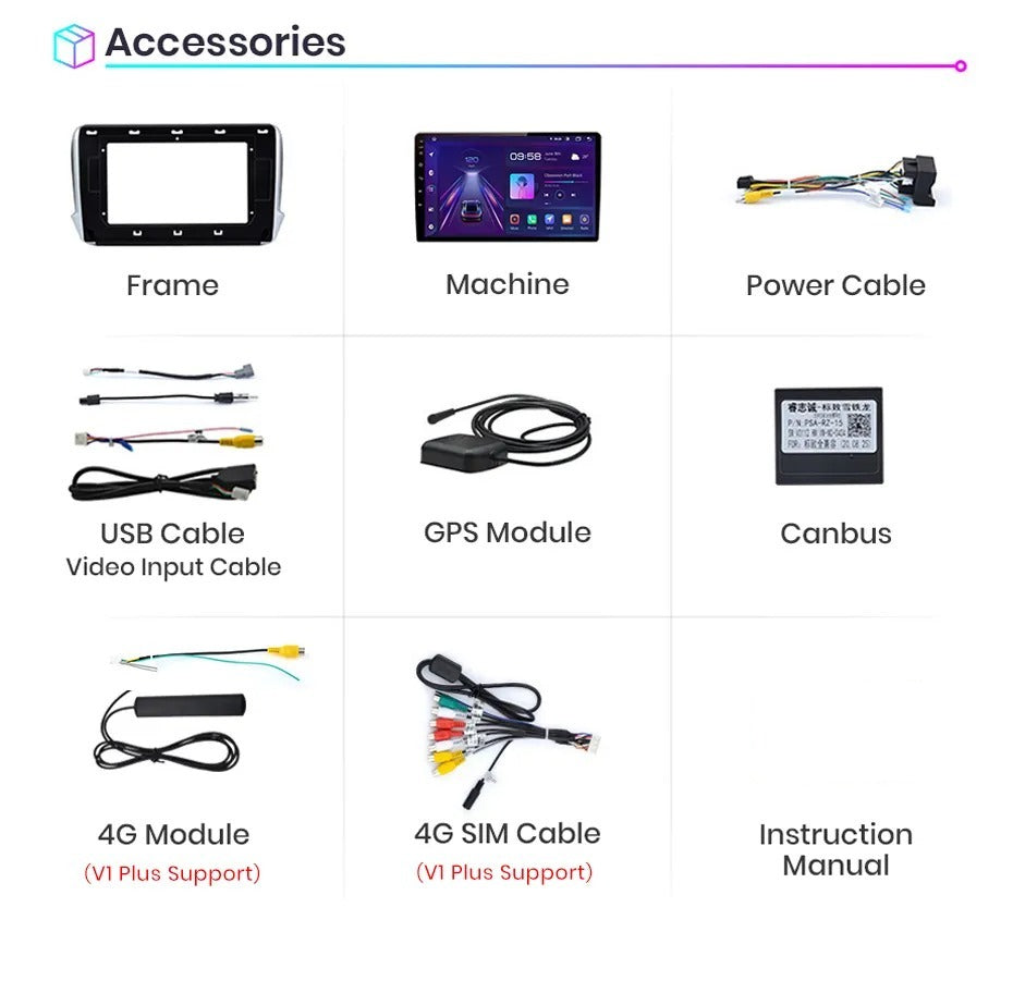 Peugeot 2008 208 2012 - 2018 /wireless CarPlay Android Auto