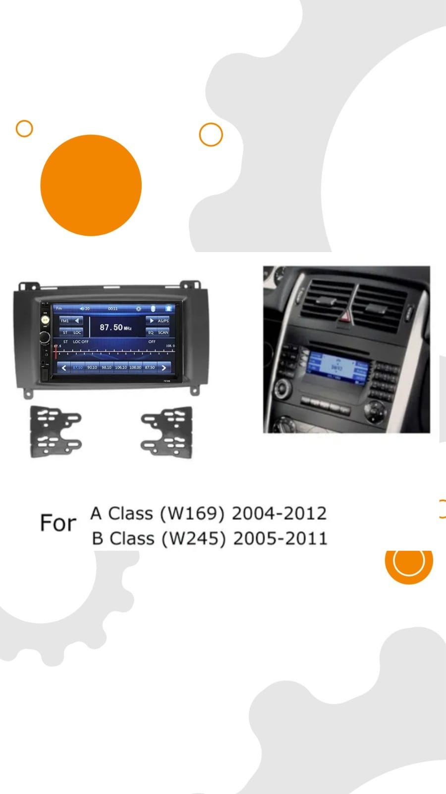 Sound-way Kit Montaggio Adattatore Autoradio, Mascherina 7" Pollici Compatibile con Mercedes Classe A(W169) / Classe B (W245) 2005-2011 / Vito/Viano