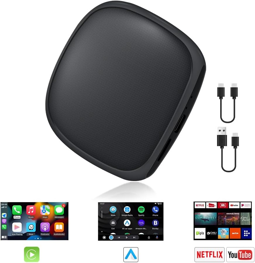 Wireless CarPlay Android Auto Netflix/YouTube/Disney/Google Play/TF Card