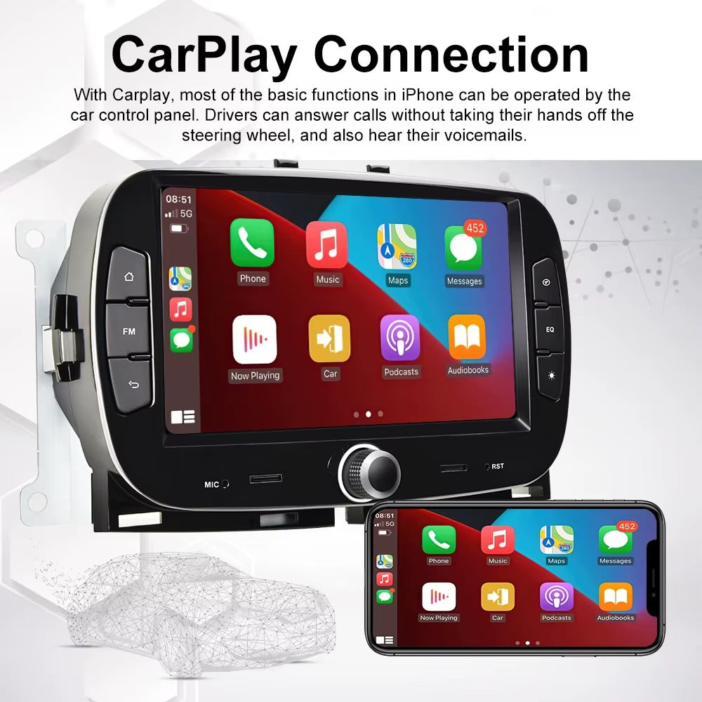 Autoradio Andriod per Fiat 500 2016-2019 2gbx64