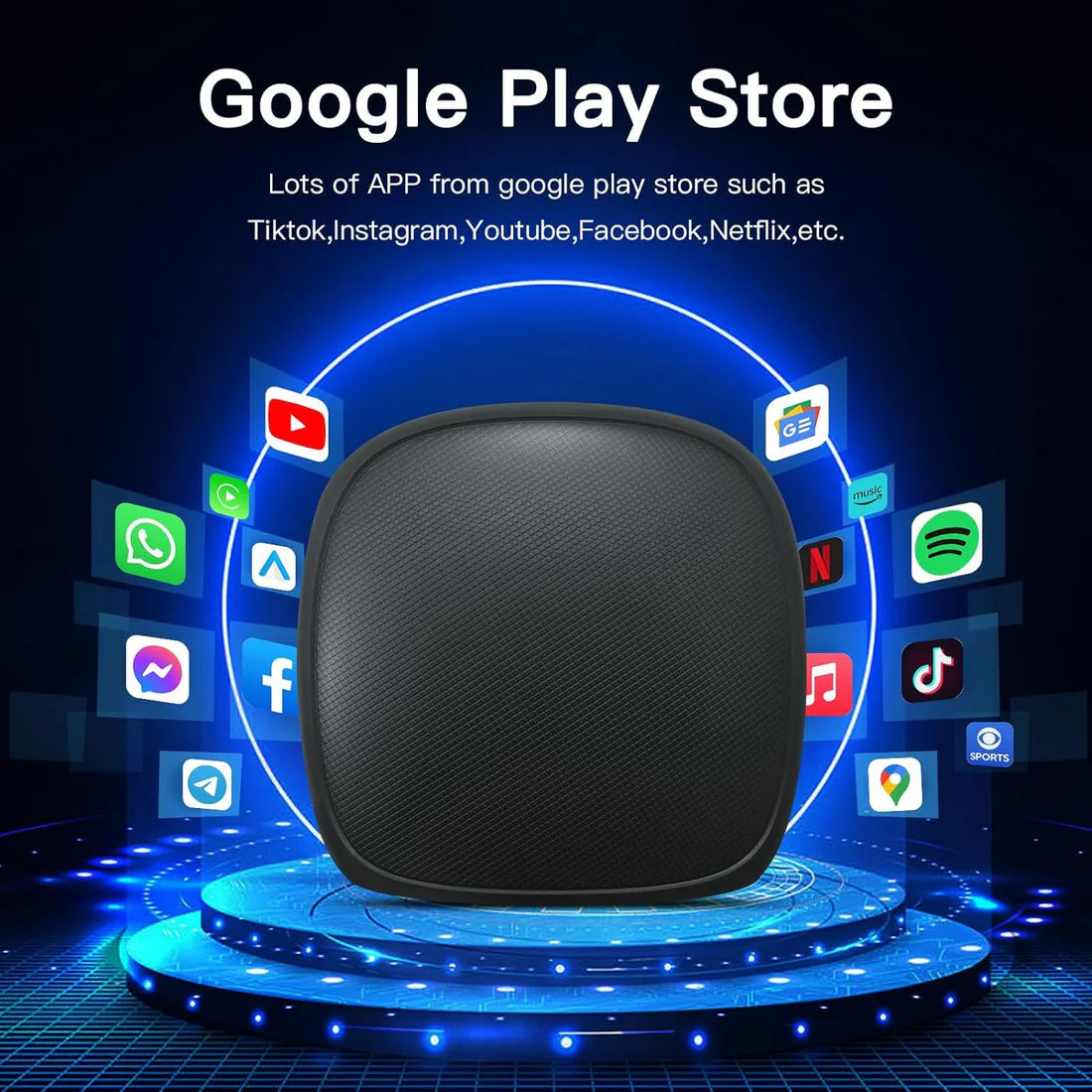 Wireless CarPlay Android Auto Netflix/YouTube/Disney/Google Play/TF Card