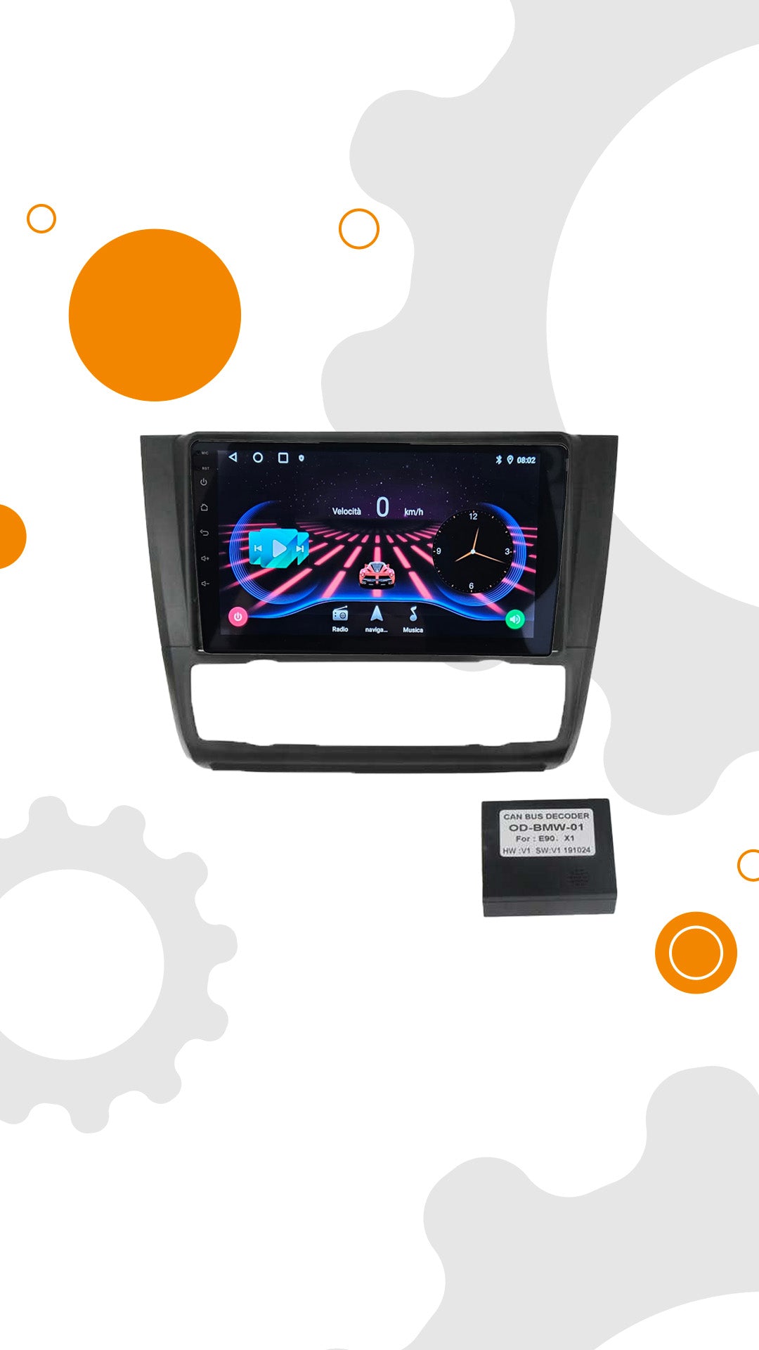 KIT INSTALLAZIONE X BMW SERIE 1 DA 2004/2011 9 POLLICI