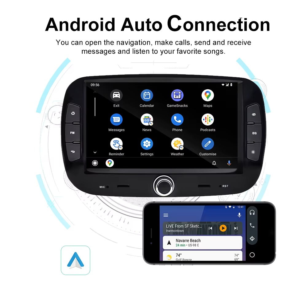 Autoradio Andriod per Fiat 500 2016-2019 2gbx64