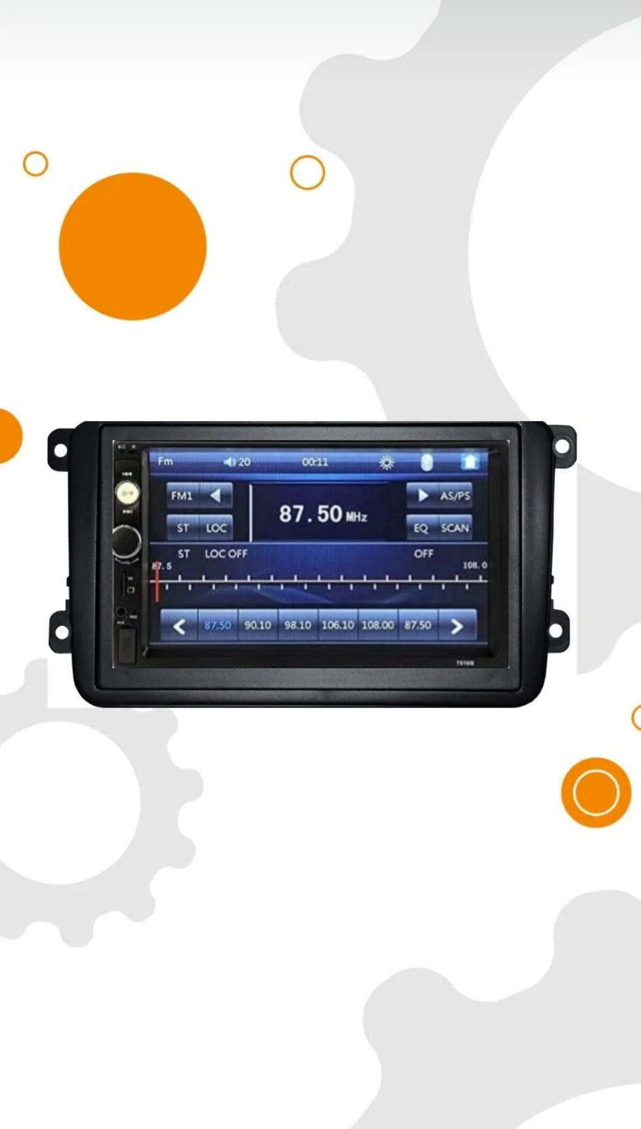 Kit Montaggio MASCHERINA AUTORADIO VW GOLF 5-6 ECC 2 DIN COLORE ANTRACITE CON AUTORADIO 7 POLLICI ANDROID+CARPLEY