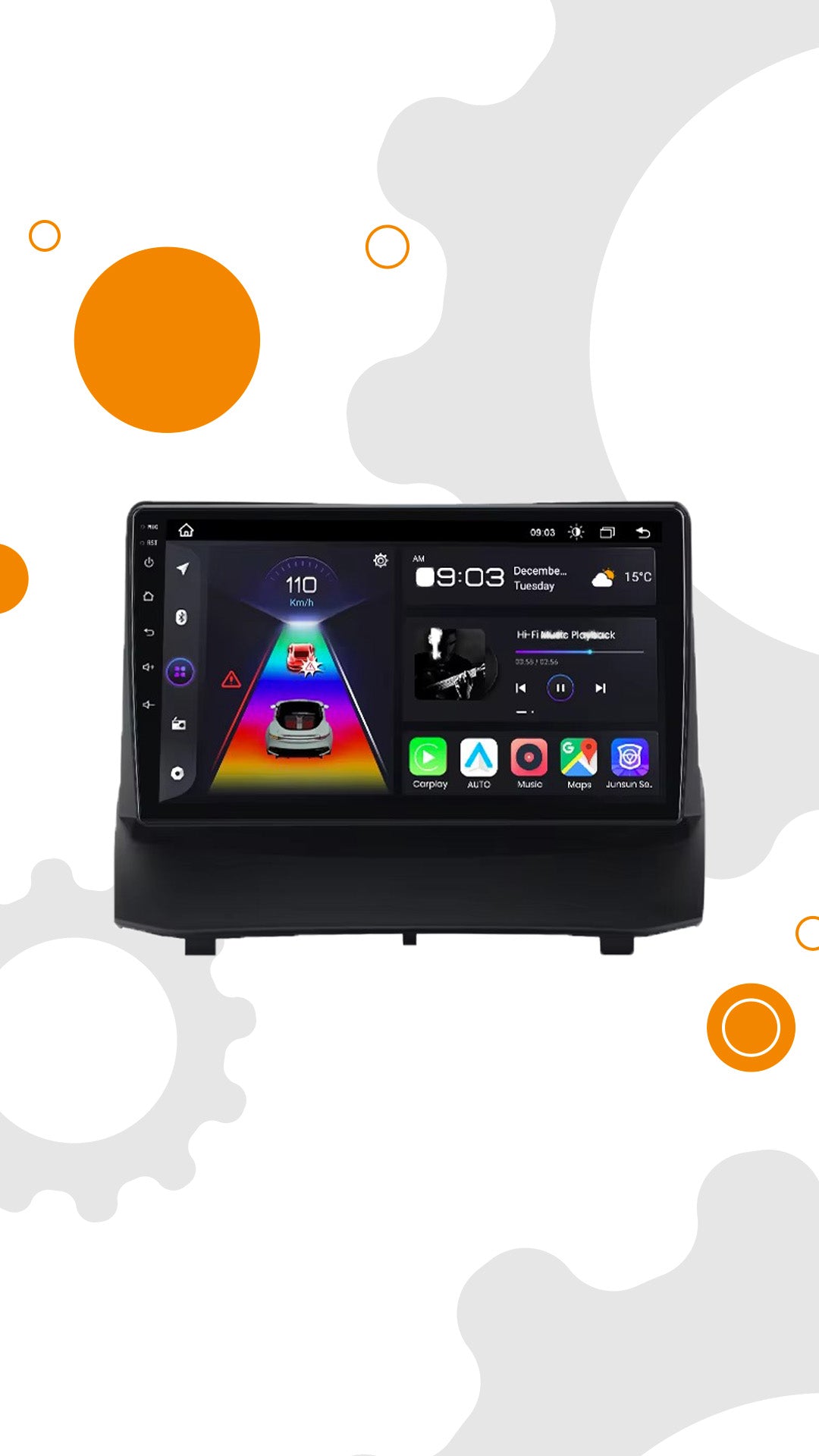 Ford Fiesta 2009+ modello A navigazione GPS Wireless Carplay