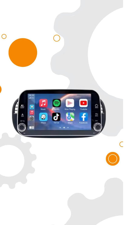 Autoradio Android 15 con CarPlay Wireless per FIAT 500 500C Abarth 2007-2015