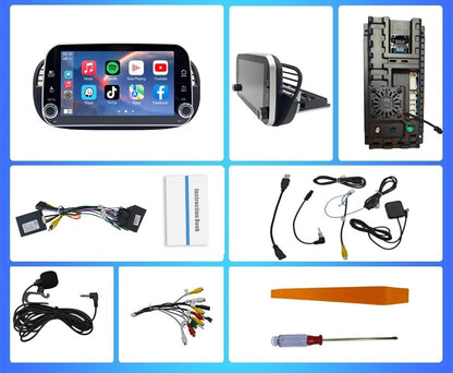 Autoradio Android 15 con CarPlay Wireless per FIAT 500 500C Abarth 2007-2015