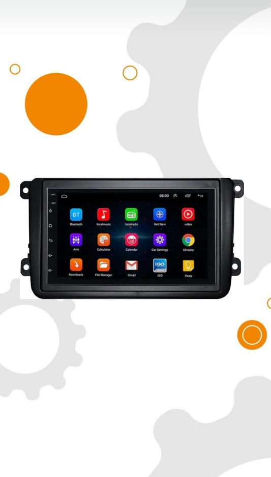 Kit Montaggio MASCHERINA AUTORADIO VW GOLF 5-6 ECC 2 DIN COLORE ANTRACITE CON AUTORADIO 7 POLLICI ANDROID+CARPLEY