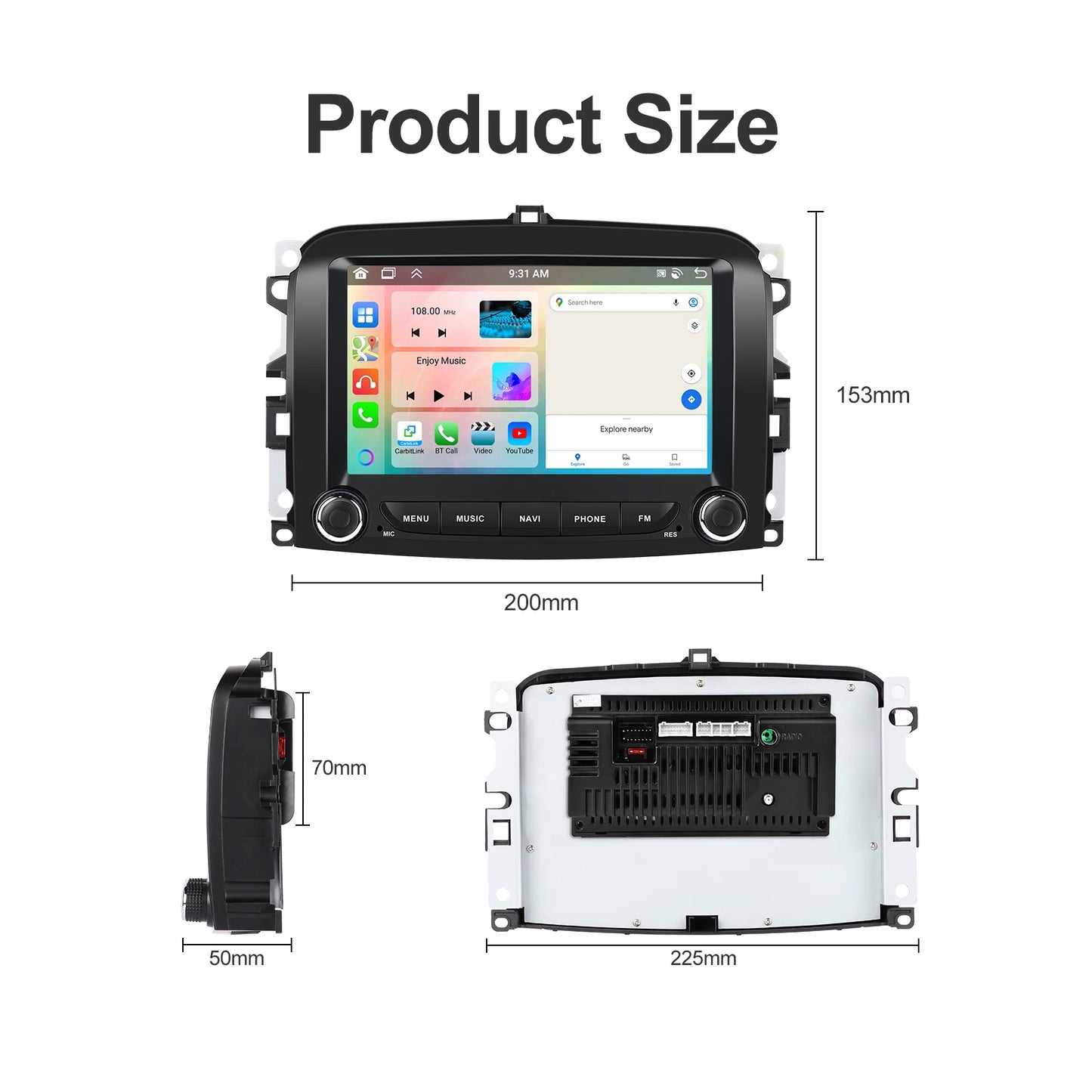 Fiat 500L 2013-2019 Carplay Android