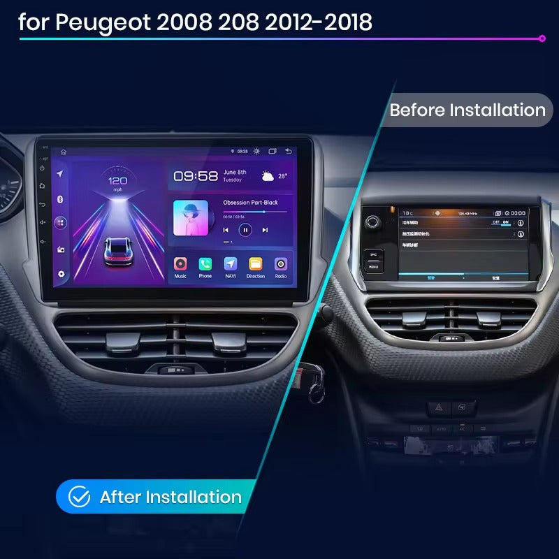 Peugeot 2008 208 2012 - 2018  /wireless CarPlay Android Auto