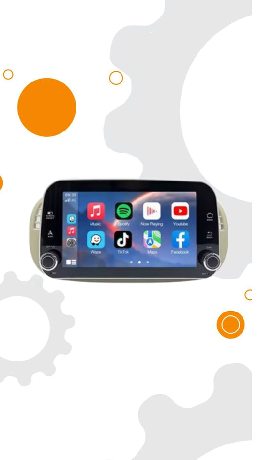Autoradio Android 15 con CarPlay Wireless per FIAT 500 500C Abarth 2007-2015