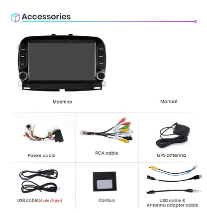 Autoradio Andriod per Fiat 500 2016-2019 2gbx64